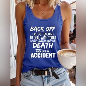 Blue Graphic Tank Top